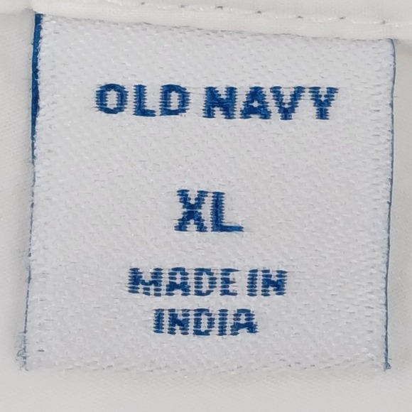 Old Navy Blouse Button Up Tunic Women XL White Eyelet Lace Trim Balloon Sleeve - Picture 3 of 5